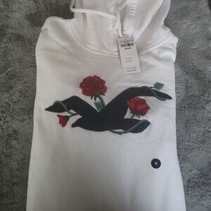 Rose Embroidered Hoodie Hollister
